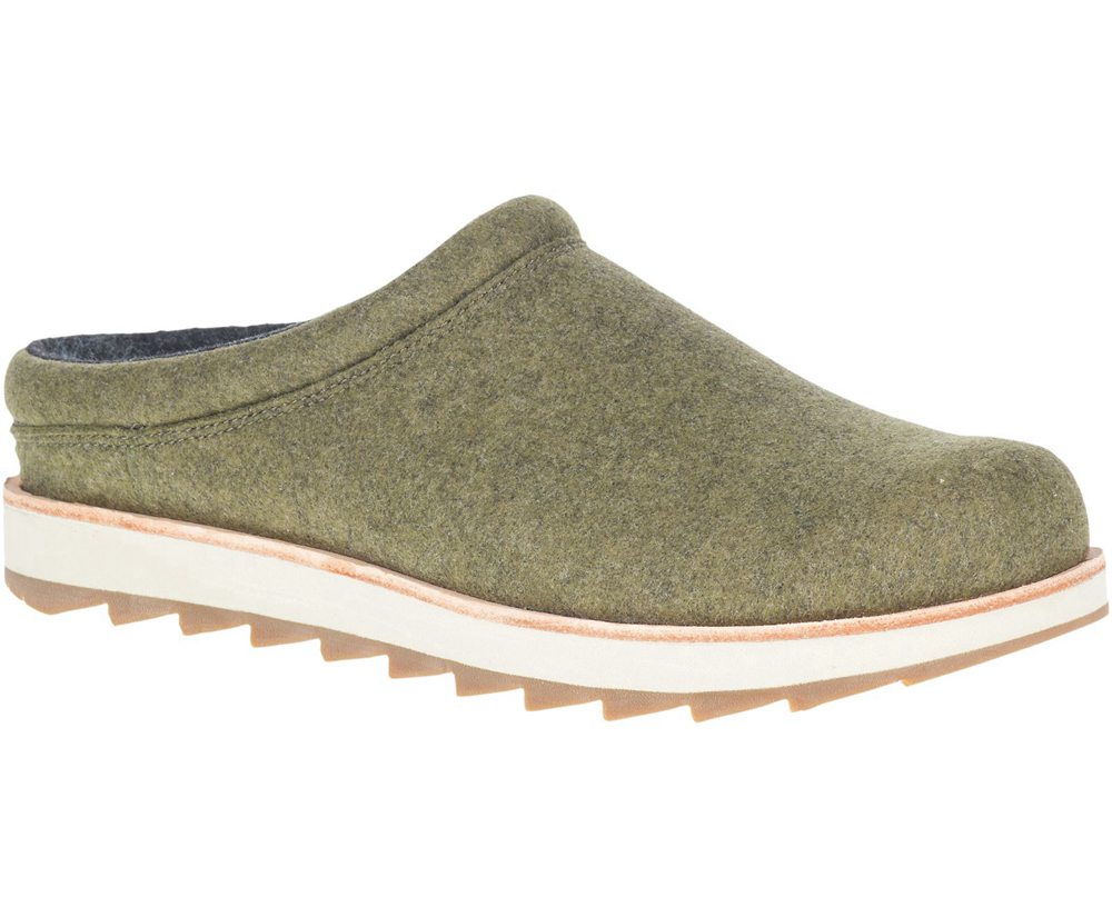 Merrell Barefoot Sko Herre - Juno Clog Wool - Olivengrøn - UZD649382